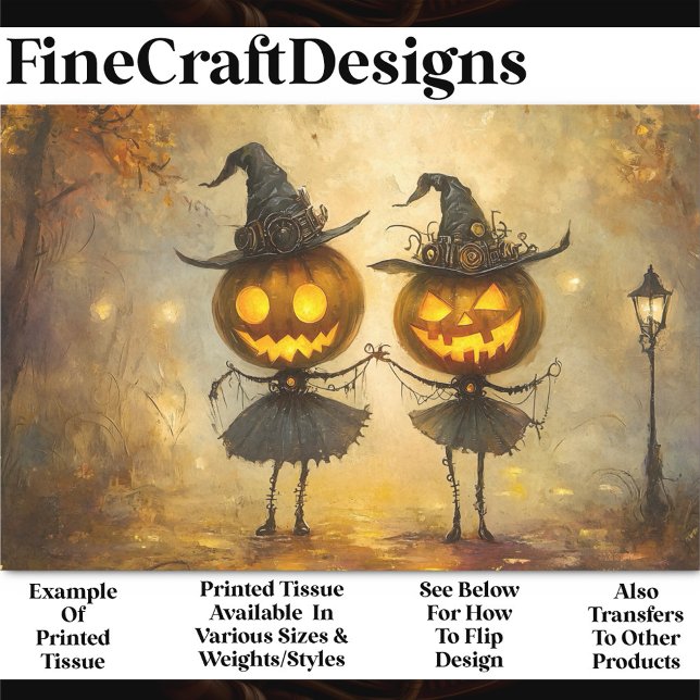 Papier Mousseline Halloween Steampunk Citrouille sorcières AA8 Décou (Créateur téléchargé)