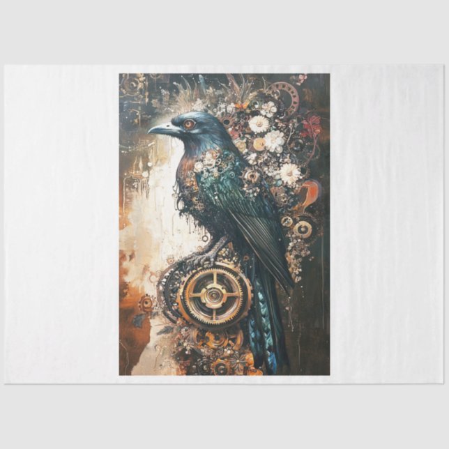 Papier Mousseline Halloween Steampunk Raven (Recto)