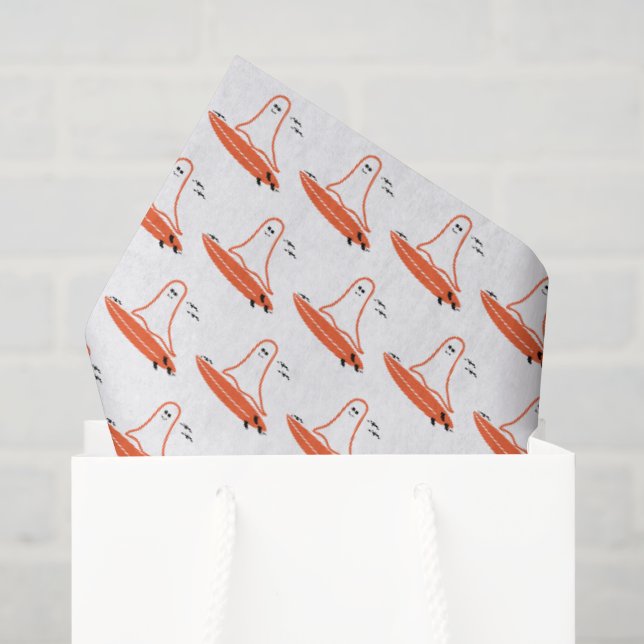 Papier Mousseline Halloween Surfer Ghost noir (Sac cadeau)