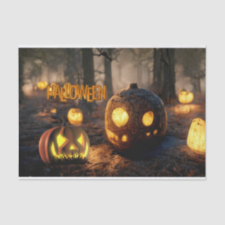 Papier Mousseline Halloween très effrayant Citrouilles sculptés