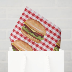 Papier Mousseline Hamburger Restauration Rapide Sur Red En vichy Mot