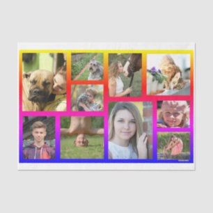 Papier Mousseline HAMbWG - Collage photo avec encadrement arc-en-cie
