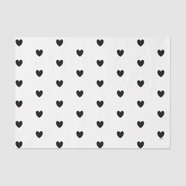 Papier Mousseline HAMbyWG - Coeurs noirs - (Recto)