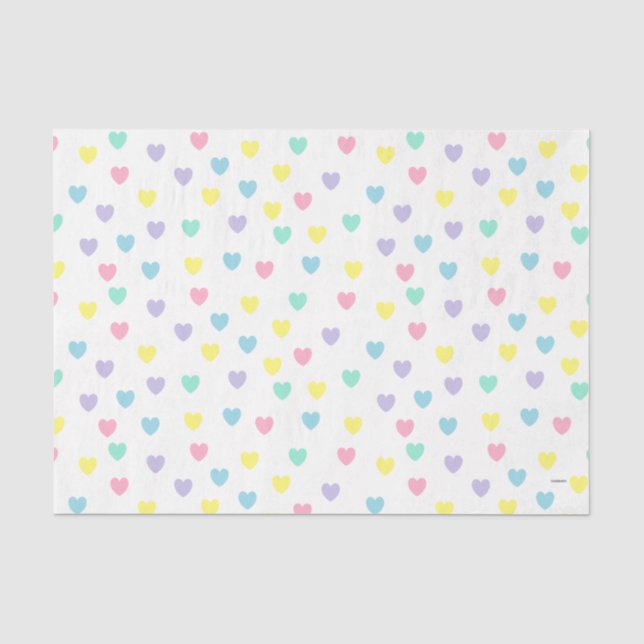 Papier Mousseline HAMbyWG - Coeurs pastel (Recto)
