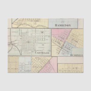 Papier Mousseline Hamilton, Carthage, Bushnell, Lincoln et LaHarpe