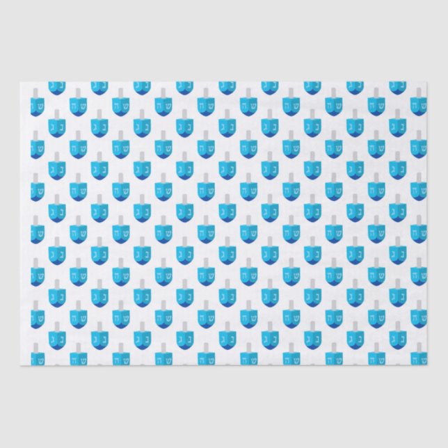 Papier Mousseline Hanoukka Dreidel (Recto)