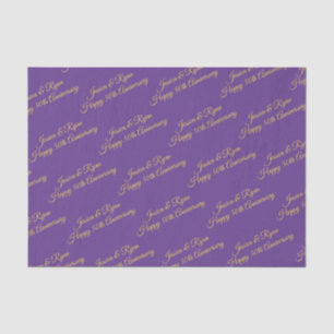 Papier Mousseline Happy 50th Anniversary DIY Names/Year, Gold Script