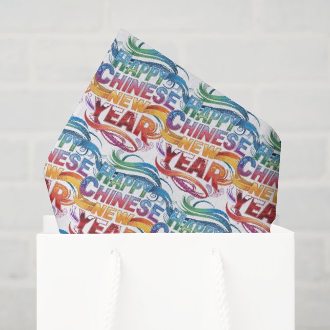 Papier Mousseline Happy Chinese New Year  (Sac cadeau)