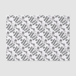 Papier Mousseline Happy Dancing Hippie (texte noir)