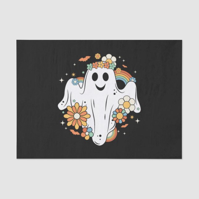 Papier Mousseline Happy Ghost Retro Hippie Vibe (Recto)