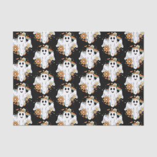 Papier Mousseline Happy Ghost Retro Hippie Vibe Motif