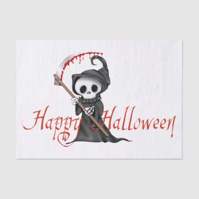 Papier Mousseline Happy Halloween mignonne, Déplaisant, Éffrayant Gr (Recto)