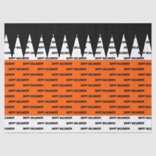 Papier Mousseline Happy Halloween Orange Black Personnalisé