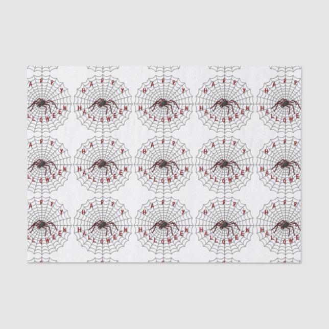 Papier Mousseline Happy Halloween Spider Tissue Paper (Recto)