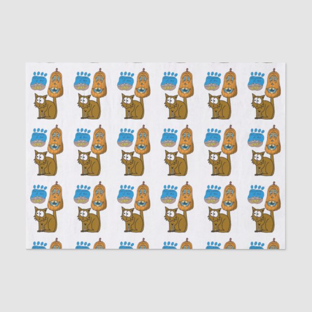 Papier Mousseline Happy Halloween Tissue Papier, Chat (Recto)