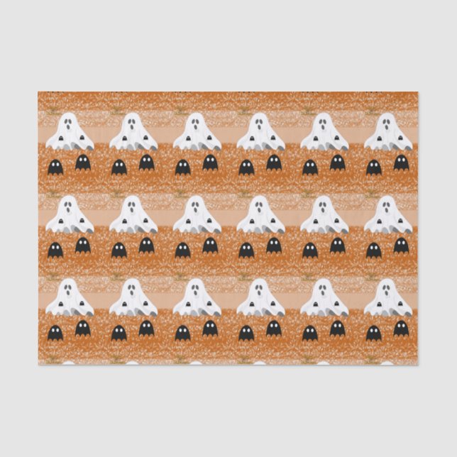 Papier Mousseline Happy Halloween Tissue Papier, Fantôme (Recto)