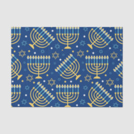 Papier Mousseline Happy Hanoukka Blue Star of David Tissue Paper