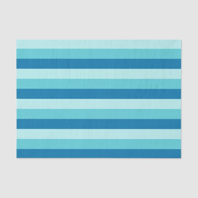 Papier Mousseline Happy Hanukkah | Blue and Teal Striped (Recto)