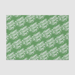 Papier Mousseline Happy Jour de la Saint Patrick irlandais Shamrock 