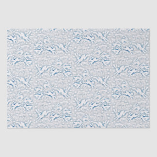 Papier Mousseline Hares lapins lapins lapins Motif d'hiver Blanc