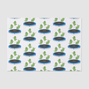 Papier Mousseline Haricots verts mignons sur dessin animé trampoline