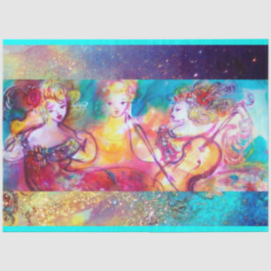 Papier Mousseline HARMONIE TRIO MUSIQUE CONCERT AquarELLE