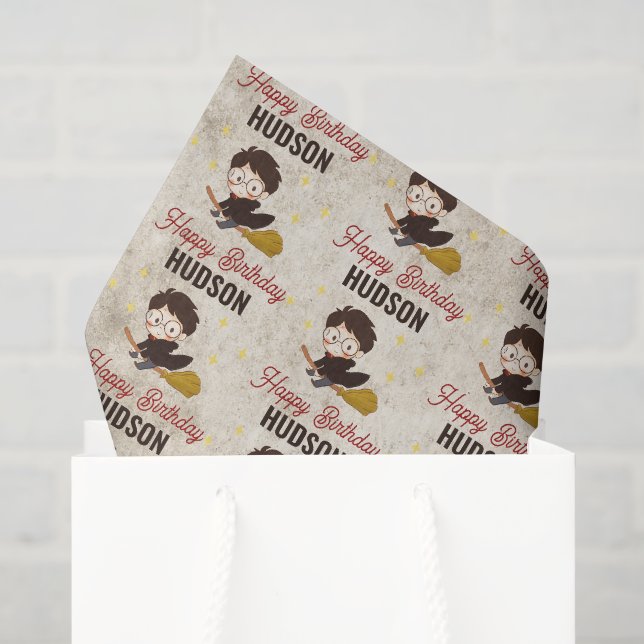 Papier Mousseline HARRY POTTER™ Caractère Arc magique Anniversaire (Sac cadeau)