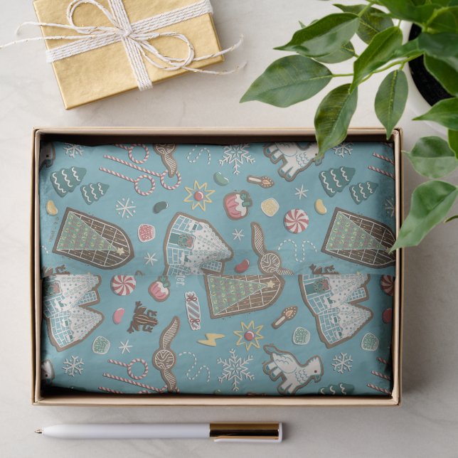Papier Mousseline HARRY POTTER™ HOGWARTS™ Motif de cookies de Noël (Cadeau)