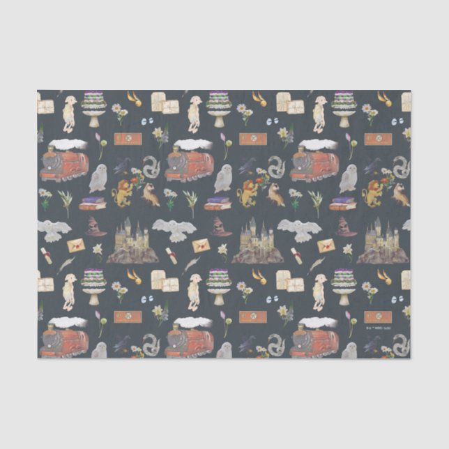 Papier Mousseline HARRY POTTER™ | Motif icônes (Recto)