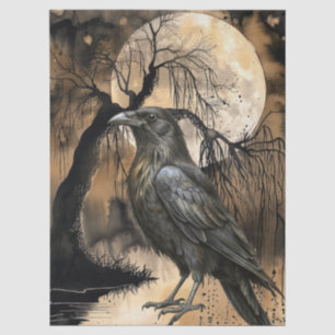 Papier Mousseline Hauning Imaginaire Gothic Raven Art Collage