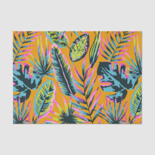 Papier Mousseline Hawaiian Tropical Feuilles Et Plante Imprimer Moti