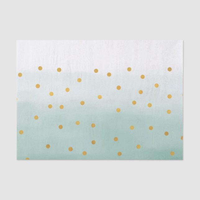 Papier Mousseline Hello Gold Mint Confetti Ombre (Recto)