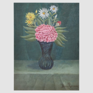 Papier Mousseline Henri Rousseau - Dahlia et marguerites dans un vas