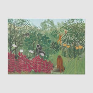Papier Mousseline Henri Rousseau - Forêt tropicale avec singes