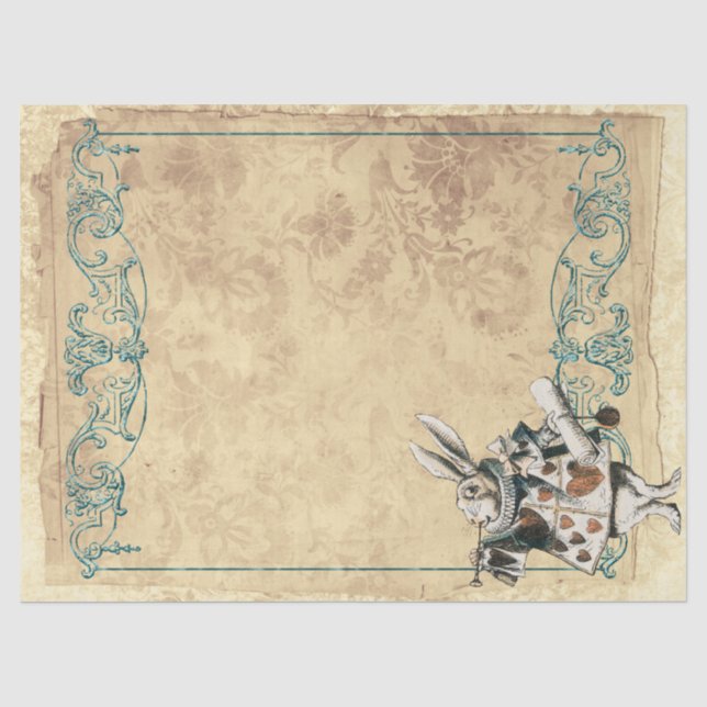 Papier Mousseline Herald White Rabbit Alice au pays des merveilles (Recto)