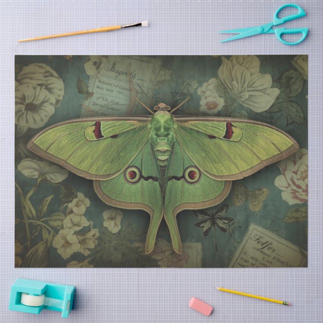 Papier Mousseline Herboristerie Botanique Papillon de Lune (Artisanat)