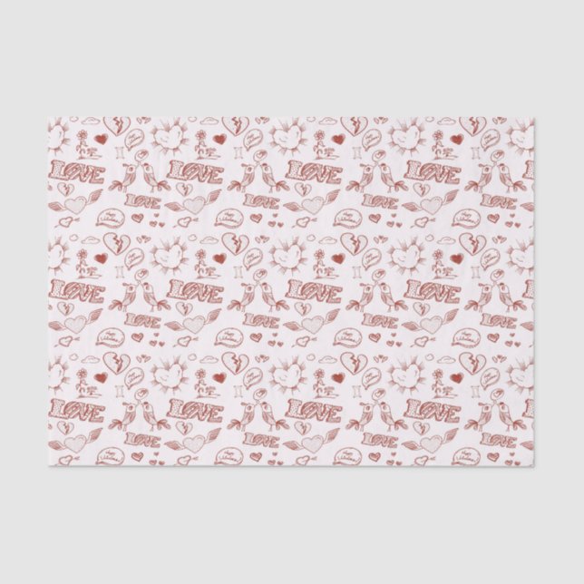 Papier Mousseline Heureuse Sainte-Valentin (Recto)