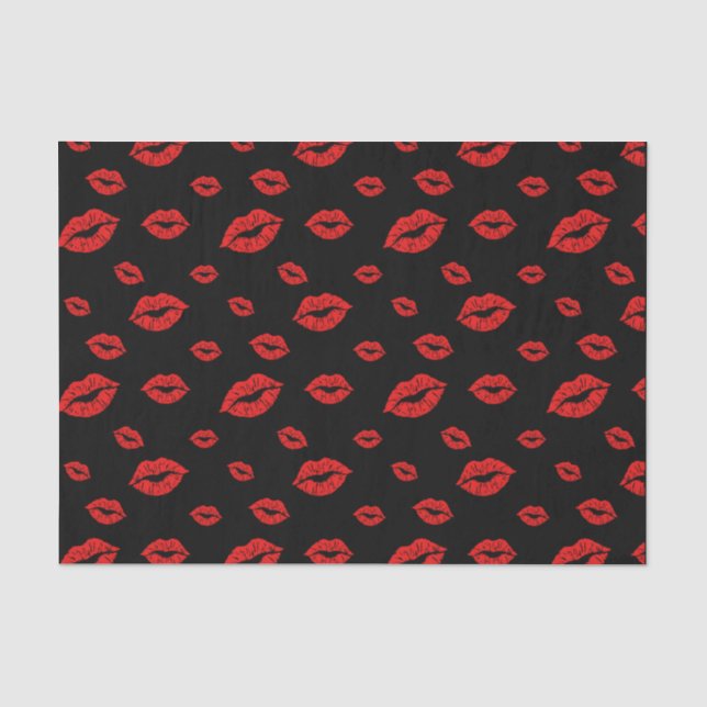 Papier Mousseline Heureuse Sainte-Valentin Red Lipstick Blot Kiss (Recto)
