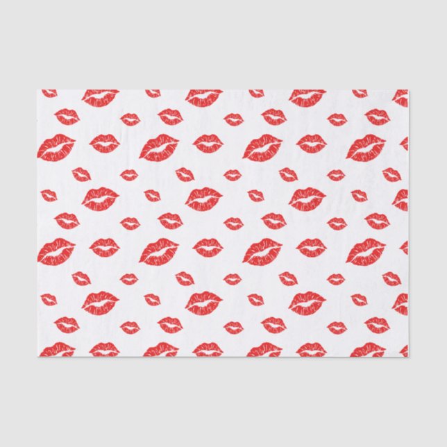 Papier Mousseline Heureuse Sainte-Valentin Red Lipstick Blot Kiss (Recto)