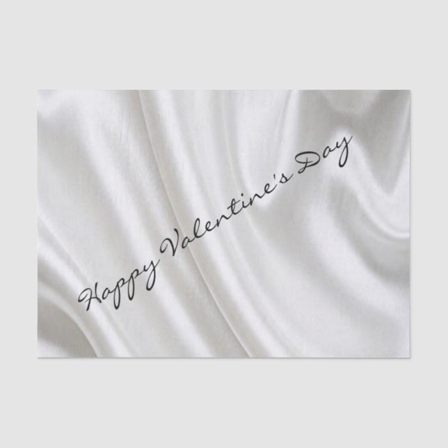 Papier Mousseline Heureuse Sainte-Valentin Tissu papier Argent (Recto)