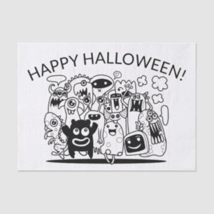 Papier Mousseline HEUREUX HALLOWEEN ! HEUREUX MONSTERS Tissu Paper