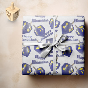 Papier Mousseline Heureux Hanoukka tournoyant Dreidel