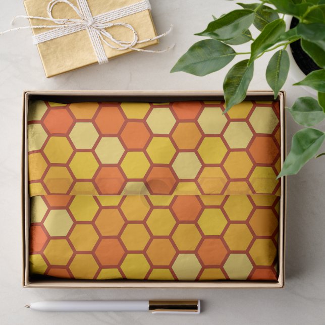 Papier Mousseline Hexagon de nid d'abeille (Cadeau)