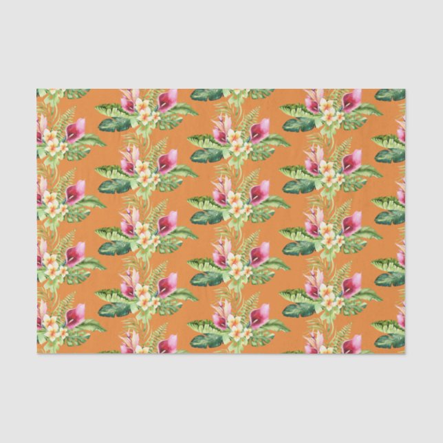 Papier Mousseline Hibiscus Botanique Tropical Feuilles N'importe que (Recto)