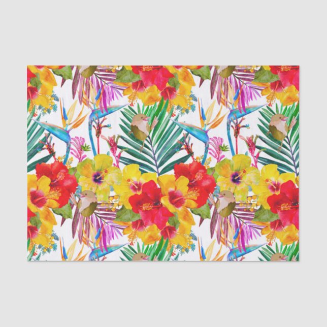 Papier Mousseline Hibiscus tropical Motif d'été (Recto)