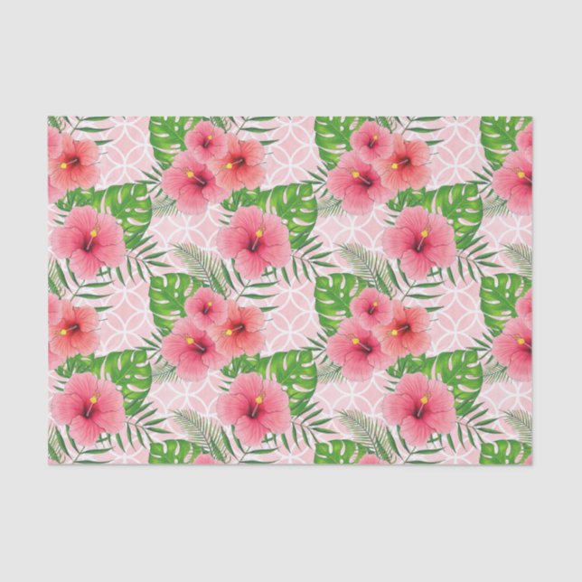Papier Mousseline Hibiscus Tropical Rose (Recto)