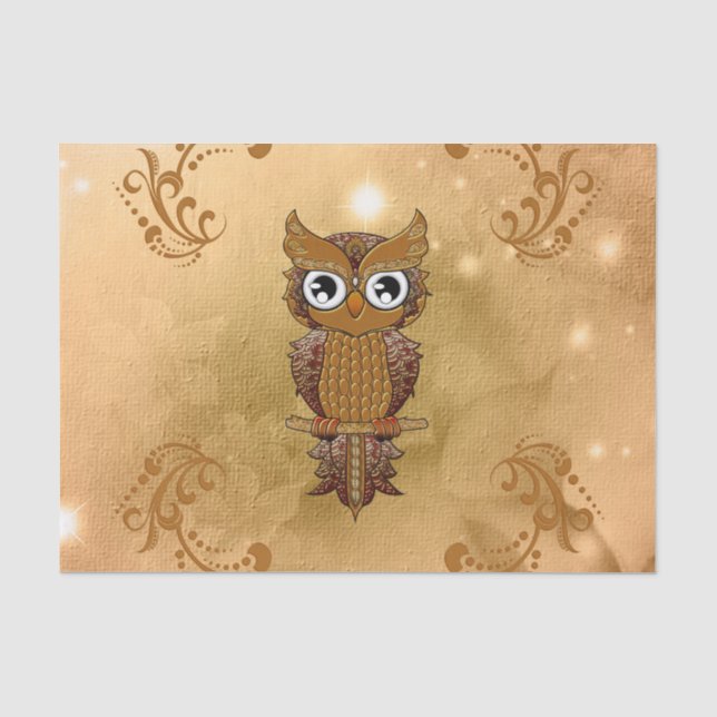 Papier Mousseline Hibou d'or merveilleux (Recto)