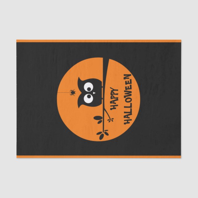 Papier Mousseline Hibou mignon de Halloween (Recto)