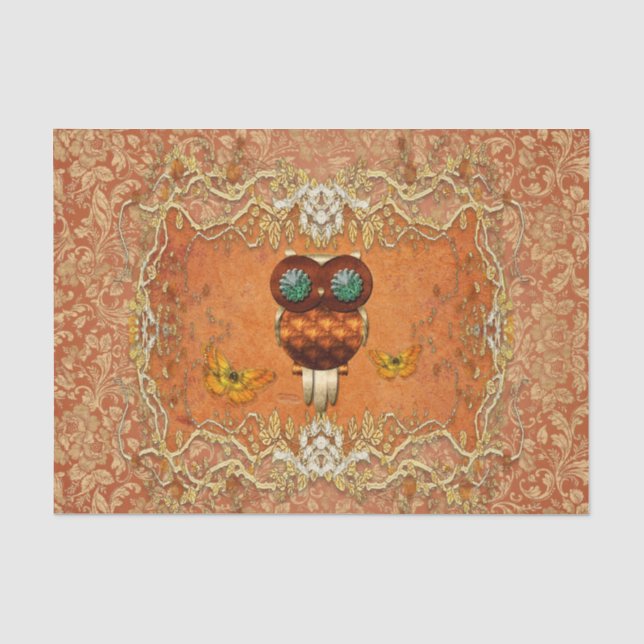 Papier Mousseline Hibou mignon de steampunk (Recto)