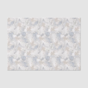 Papier Mousseline hibou Plumes, gris, beige et bleu, oiseau, léger,